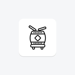 Traditional Drum icon, traditional, chinese, music, beat line icon, editable vector icon, pixel perfect, illustrator ai file