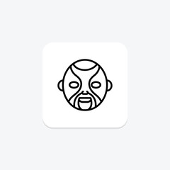 Peking Opera Mask icon, mask, peking, chinese, theater line icon, editable vector icon, pixel perfect, illustrator ai file
