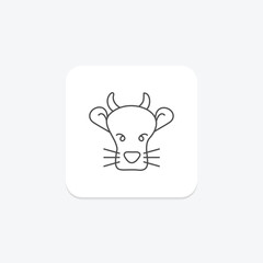 Chinese Zodiac icon, chinese, animal, sign, horoscope thinline icon, editable vector icon, pixel perfect, illustrator ai file