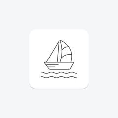 Traditional Boat icon, traditional, chinese, water, river thinline icon, editable vector icon, pixel perfect, illustrator ai file