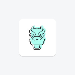 Dragon Dance icon, dragon, performance, festival, tradition color shadow thinline icon, editable vector icon, pixel perfect, illustrator ai file