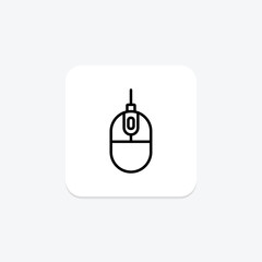 Obraz premium Computer Mouse icon, mouse, technology, click, pointer line icon, editable vector icon, pixel perfect, illustrator ai file