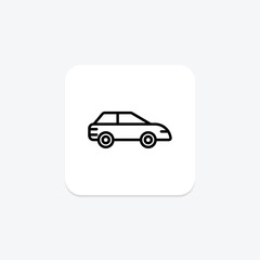 Dads Car icon, car, vehicle, auto, father line icon, editable vector icon, pixel perfect, illustrator ai file