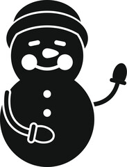 Character snowman icon simple vector. White funny pack. Happy New Year