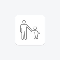 Father and Child Silhouette icon, child, silhouette, family, love thinline icon, editable vector icon, pixel perfect, illustrator ai file
