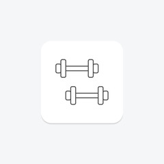 Fitness Dumbbell icon, dumbbell, exercise, gym, weight thinline icon, editable vector icon, pixel perfect, illustrator ai file