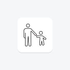 Father and Child Silhouette icon, child, silhouette, family, love color shadow thinline icon, editable vector icon, pixel perfect, illustrator ai file