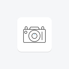 Camera icon, photography, photo, picture, lens color shadow thinline icon, editable vector icon, pixel perfect, illustrator ai file