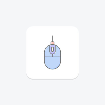 Computer Mouse icon, mouse, technology, click, pointer lineal color icon, editable vector icon, pixel perfect, illustrator ai file