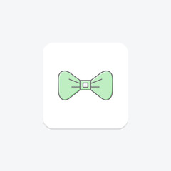 Dads Bowtie icon, bowtie, tie, fashion, accessory lineal color icon, editable vector icon, pixel perfect, illustrator ai file