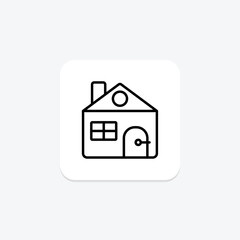 Home Icon icon, icon, house, symbol, residence line icon, editable vector icon, pixel perfect, illustrator ai file