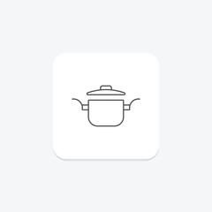Moms Cooking Pot icon, cooking, pot, kitchen, food thinline icon, editable vector icon, pixel perfect, illustrator ai file