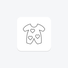 Baby Onesie icon, onesie, infant, clothing, garment thinline icon, editable vector icon, pixel perfect, illustrator ai file