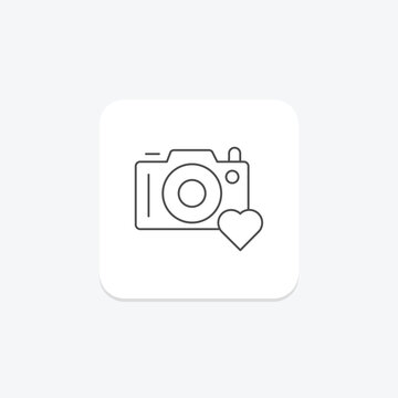 Photography Mom icon, mom, photo, hobby, camera thinline icon, editable vector icon, pixel perfect, illustrator ai file