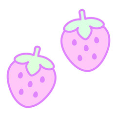 ピンクカラーないちご⭐︎PNG