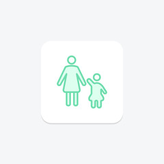 Fototapeta premium Mother and Teenager Icon icon, teenager, parent, child, family duotone line icon, editable vector icon, pixel perfect, illustrator ai file