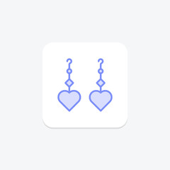 Moms Earrings icon, earrings, jewelry, accessory, fashion duotone line icon, editable vector icon, pixel perfect, illustrator ai file