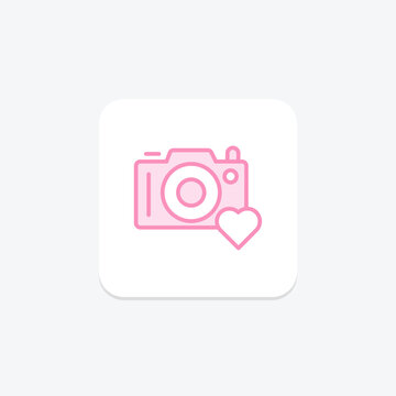 Photography Mom icon, mom, photo, hobby, camera duotone line icon, editable vector icon, pixel perfect, illustrator ai file