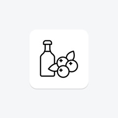 Cranberry Sauce icon, sauce, thanksgiving, condiment, fruit line icon, editable vector icon, pixel perfect, illustrator ai file