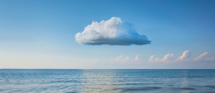 Blue cloud floating above the sea