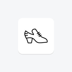 Pilgrim Shoes icon, shoes, thanksgiving, costume, colonial line icon, editable vector icon, pixel perfect, illustrator ai file
