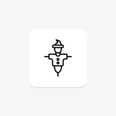 Harvest Scarecrow icon, scarecrow, autumn, fall, season line icon, editable vector icon, pixel perfect, illustrator ai file