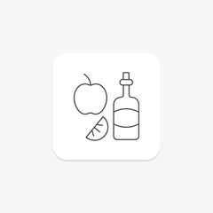 Apple Cider Jug icon, cider, jug, drink, thanksgiving thinline icon, editable vector icon, pixel perfect, illustrator ai file