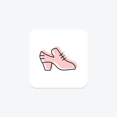 Pilgrim Shoes icon, shoes, thanksgiving, costume, colonial color shadow thinline icon, editable vector icon, pixel perfect, illustrator ai file