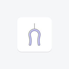 Wishbone icon, thanksgiving, tradition, bone, break lineal color icon, editable vector icon, pixel perfect, illustrator ai file