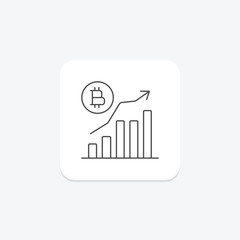 Crypto Market icon, market, cryptocurrency, digital, trading thinline icon, editable vector icon, pixel perfect, illustrator ai file