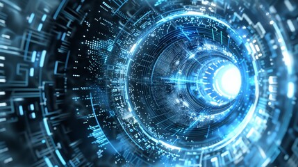 Fototapeta premium Digital futuristic abstract 3d space portal