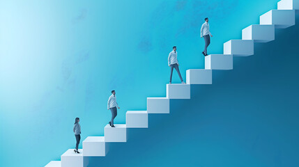 person leader stepping up stairs, business growth concept, steps, background, banner, business, money