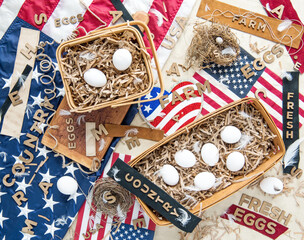 Obraz premium USA Country Eggs Puzzle Template