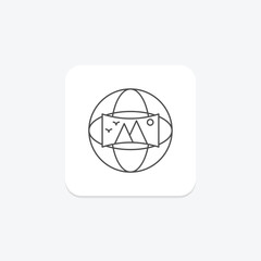 VR Gaming Console icon, gaming, console, virtual, reality thinline icon, editable vector icon, pixel perfect, illustrator ai file