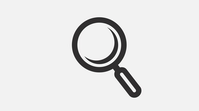 Minimalist Outline Magnifying Glass Icon on a Clean White Canvas - Simple and Elegant Design, Ideal for Web and Mobile Applications, Search Engine Optimization, and Graphic Design Projects