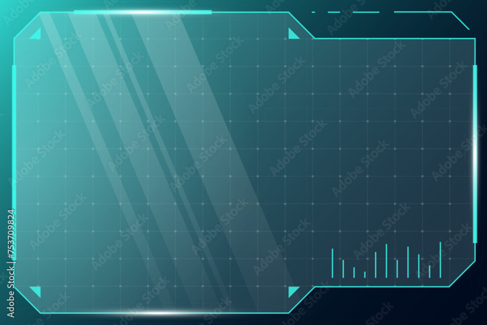 Poster hud digital futuristic user interface square frame. sci fi high tech screen. game menu touching cybe