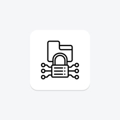 Data Encryption Lock icon, encryption, lock, security, privacy line icon, editable vector icon, pixel perfect, illustrator ai file