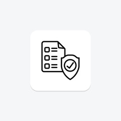 Data Privacy icon, privacy, security, protection, cyber line icon, editable vector icon, pixel perfect, illustrator ai file