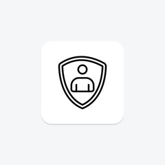 Cyber Guardian icon, guardian, security, protection, digital line icon, editable vector icon, pixel perfect, illustrator ai file