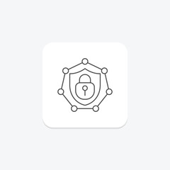 Network Security icon, security, protection, cyber, digital thinline icon, editable vector icon, pixel perfect, illustrator ai file