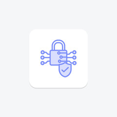 Cyber Lock icon, lock, security, protection, digital duotone line icon, editable vector icon, pixel perfect, illustrator ai file