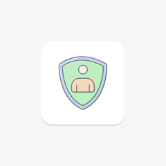 Fototapeta premium Cyber Guardian icon, guardian, security, protection, digital lineal color icon, editable vector icon, pixel perfect, illustrator ai file
