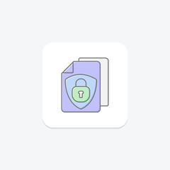Secure File icon, file, security, protection, cyber lineal color icon, editable vector icon, pixel perfect, illustrator ai file