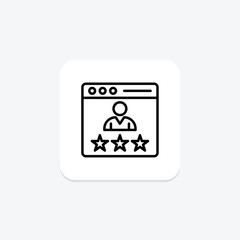 Fototapeta premium Ikona doświadczenia użytkownika, ikona, doświadczenie, ikona, projekt, ikona linii interfejsu, edytowalna ikona wektorowa, piksel idealny, plik AI programu Illustrator