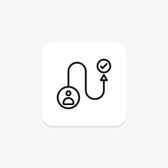 User Experience Journey icon, experience, journey, design, interface line icon, editable vector icon, pixel perfect, illustrator ai file