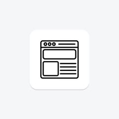 Wireframing icon, design, user, experience, interface line icon, editable vector icon, pixel perfect, illustrator ai file