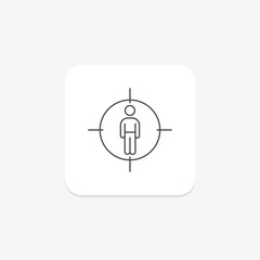 Human Centered Design icon, centered, design, user, experience thinline icon, editable vector icon, pixel perfect, illustrator ai file