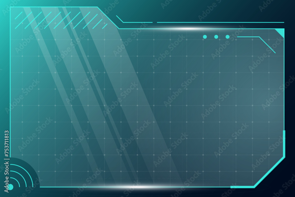 Poster hud digital futuristic user interface square vertical frame. sci fi high tech screen. game menu touc