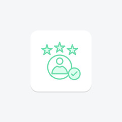 Customer Experience icon, experience, user, design, interface duotone line icon, editable vector icon, pixel perfect, illustrator ai file