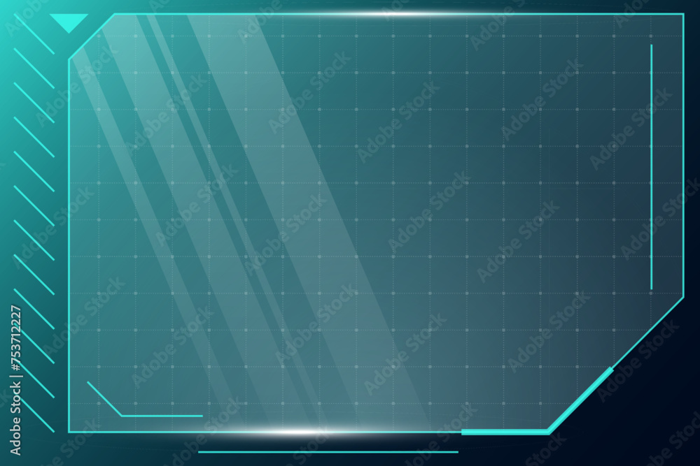 Poster hud digital futuristic user interface square frame. sci fi high tech screen. game menu touch monitor